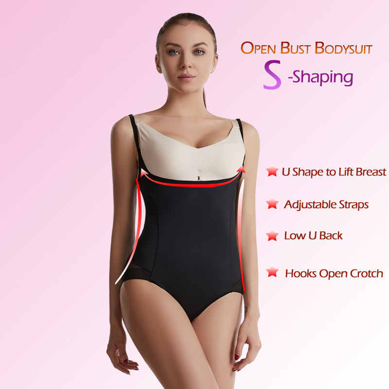 Cross-Border European Size Shapewear Bodysuit for Postpartum Women, Breast Support, Tummy Control, Body Shaping Underwear, Waist Cincher, Butt Lifter, Ice Silk Shapewear