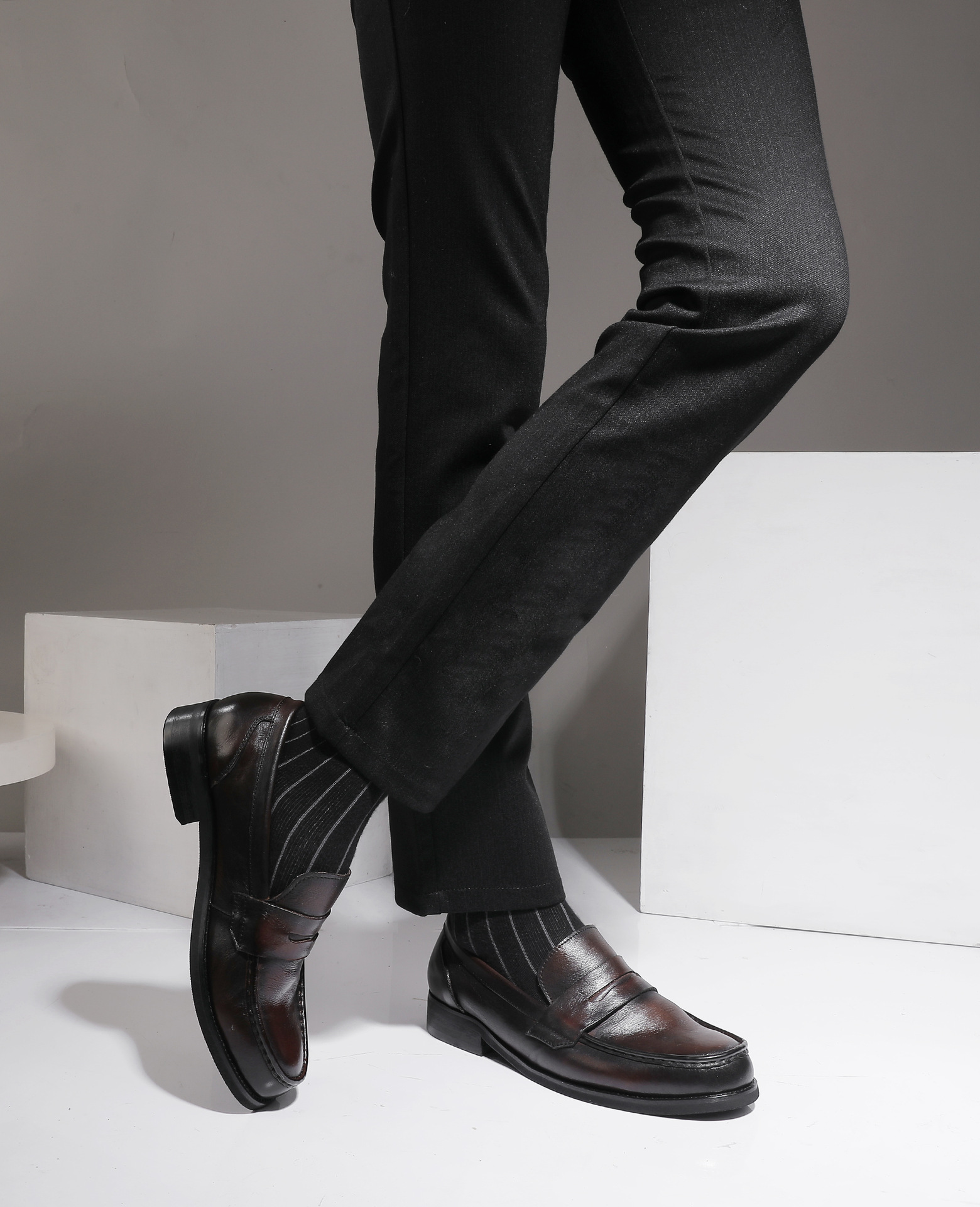 Vinter nye herre gummi ydersål slip-on business formelt tøj let luksuriøs high-end lige sko_voghion.com