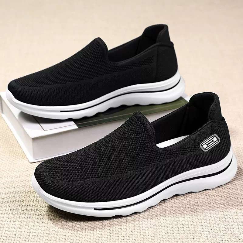 鞋子男爸爸鞋中老年健步鞋男女同款情侣休闲鞋男鞋透气不臭脚单鞋