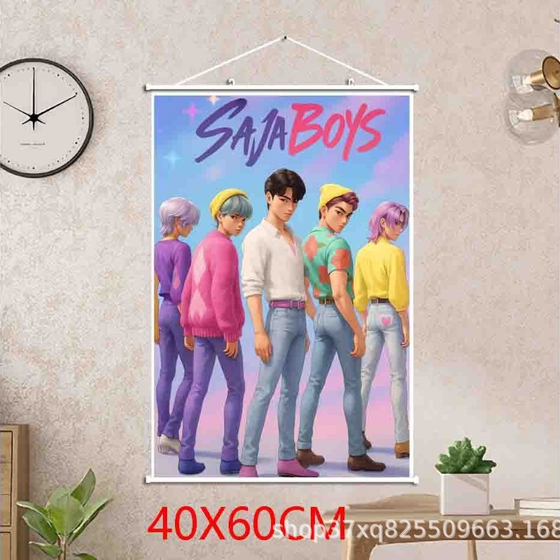 动画kpop demon hunters猎魔女团挂画卷轴墙画40X60CM|undefined