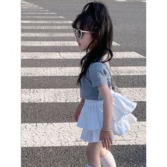 兒童百褶蛋糕裙2025春夏新款女童白色半身短裙寶寶蓬蓬裙公主裙褲