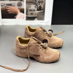 复古内增高松果德训鞋女2025年新款舒适百搭通勤款运动休闲阿甘鞋
