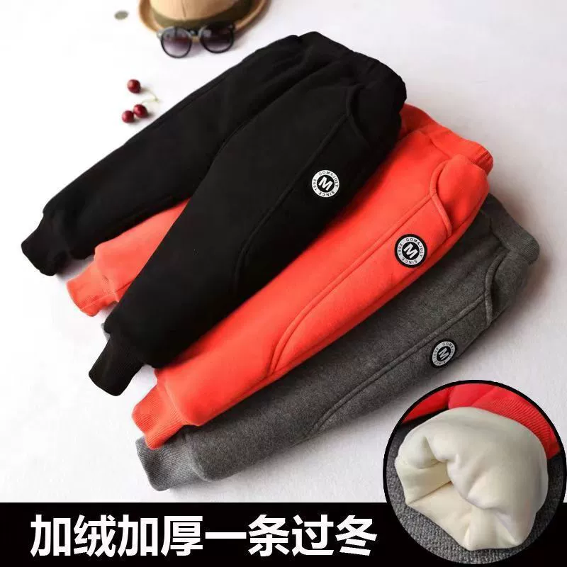 2023 Детские хлопковые брюки Детские весенне-осенние утолщенные теплые спортивные брюки Зимние брюки для мальчиков Детские повседневные брюки на флисовой подкладке