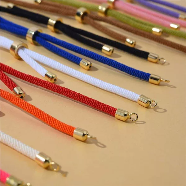 Gold Jewelry Transfer Beads for Men and Women, Bracelets, Semi-Finished Products, Wearable Beads, DIY Metal Milan Wire Braided Pendant Ropes