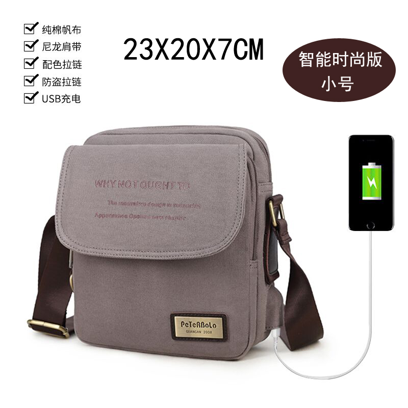 Bolso de lona para hombre, bolso de hombro, bolso de lona informal de estilo coreano para hombre, bolso cruzado de negocios, bolso cruzado pequeño, mochila, informal urbano