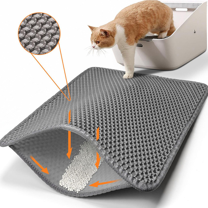 猫砂マットEVA持ち出し防止二重集砂防止外はね防止猫砂盆ペットマット耐摩耗性グリップフィルター砂コントロールマット|undefined