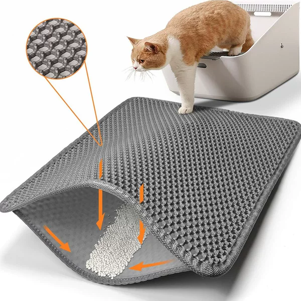 Cat Litter Pad EVA Anti-take-out Double-layer Sand Collection Anti-splash Cat Litter Pet Pad Wear-resistant Grasp-resistant Sand Filter Sand Control Pad