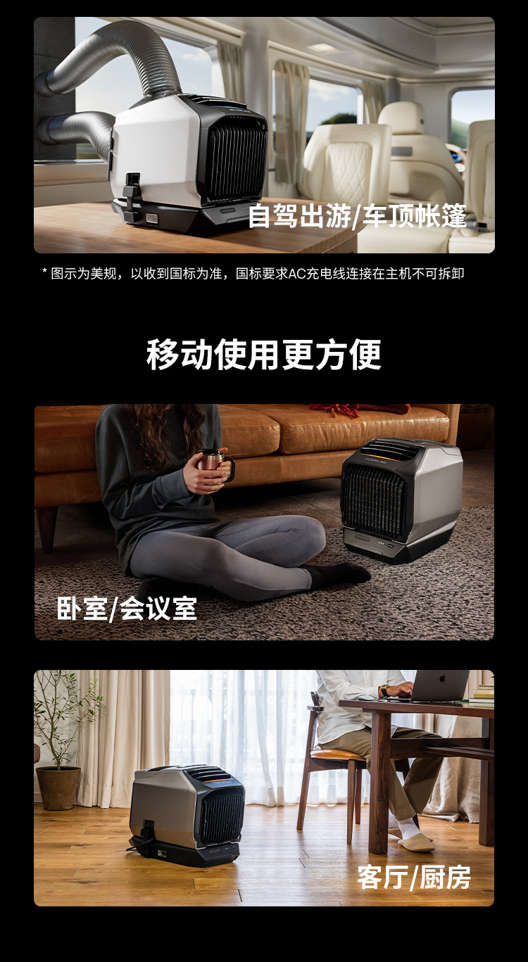 Ef Ecoflow Zhenghao Car Air Conditioner Wave2 Outdoor Mobile Air Conditioning Unit Set [Scratched Unit]