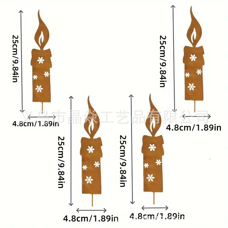 跨境爆款锈色金属插件创意壁饰花园装饰地插复古做旧铁艺剪影壁画|undefined
