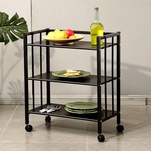 Wholesale hot pot restaurant vegetable rack three-layer iron skewers barbecue rack kitchen restaurant storage rack cart vegetable rack