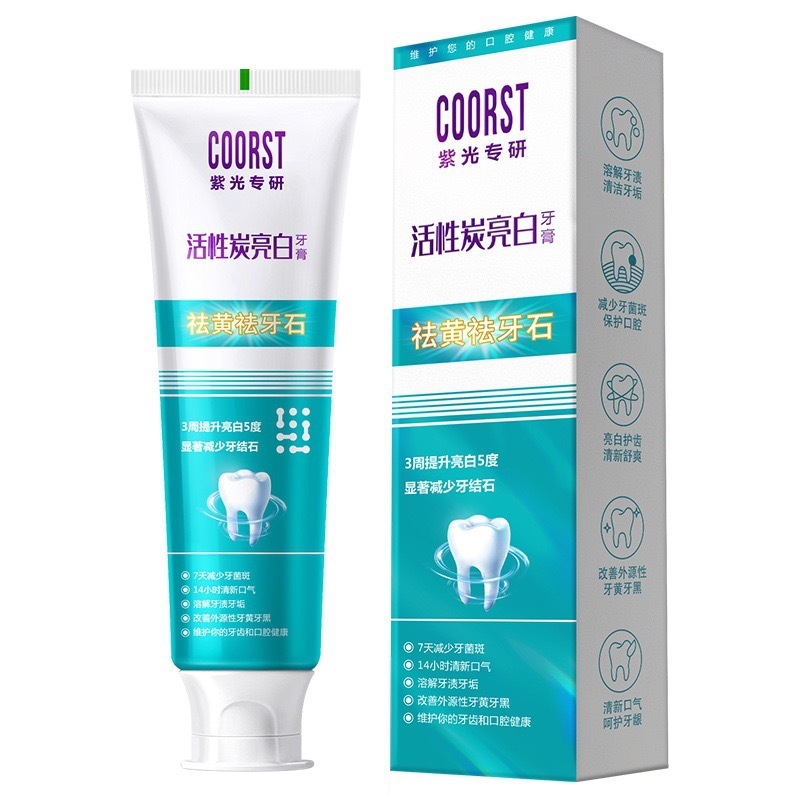 COORST 抗菌ペプチド美白歯磨き粉は、息をさわやかにし、歯を白くし、黄色をきれいにし、汚れを取り除き、色を修復し、すぐに発送できます。|undefined