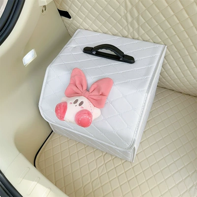 Car storage bag/box, storage box storage box cute - bow-pink-doll-doll-white-storage-box-small-size