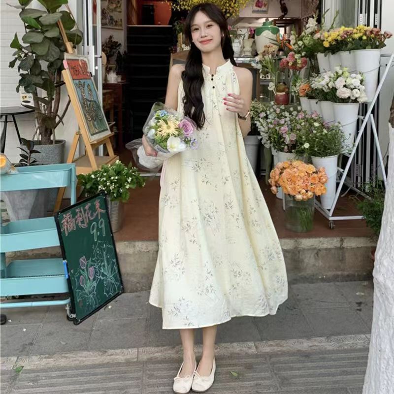 Chinese Style French Style Retro Sleeveless dress Holiday Loose Elegant 2024 Summer New Beautiful Long Dress for Women Chinese Style French Style Retro Sleeveless dress Holiday Loose Elegant 2024 Summer New Beautiful Long Dress for Women