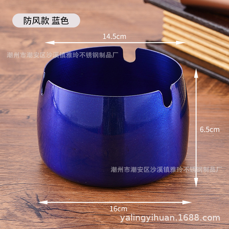 Cenicero de acero inoxidable dorado grueso, resistente y elegante, ideal para bar o cafetería, venta directa de fábrica