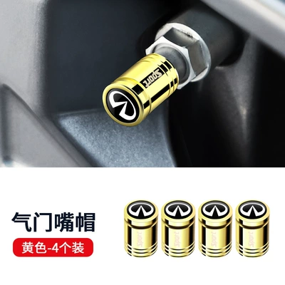 valve cap metal anti-theft – valve - infiniti-eggshell-bright-gold-4-piece-set
