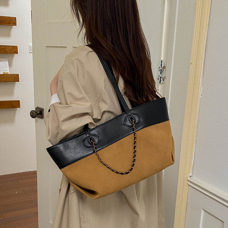 Túi tote nữ da PU cao cấp thiết kế tối giản dáng shopping bag dung lượng lớn đi làm — Màu vàng nâu không có mặt dây chuyền, Màu xanh lá cây không có mặt dây chuyền, Màu xám không có mặt dây chuyền, kaki không có mặt dây chuyền chi tiết 18