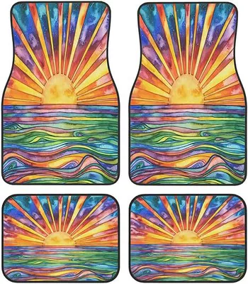 Car Floor Mats Four-Piece – Universal Foot Pad - 1-143-color-10-3344cm-two-piece-set