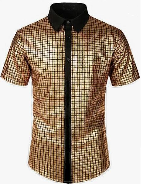 Camicia casual uomo con risvolto a contrasto maniche corte_voghion.com