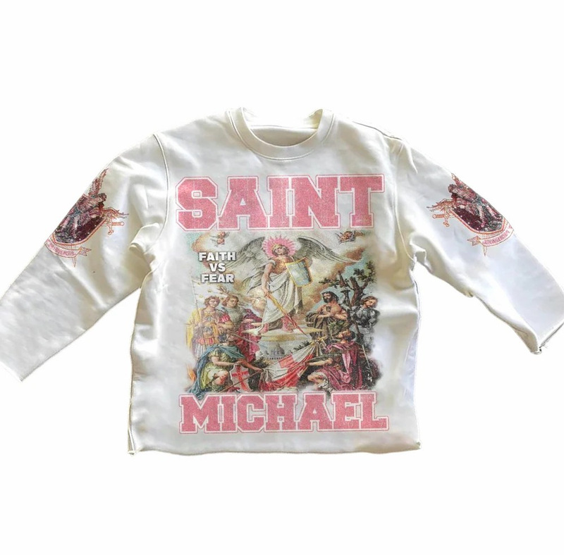 クロスボーダー半袖2025新作SAINTプリント七分袖Tシャツトップス万能カジュアルトレンドラウンドネック半袖|undefined
