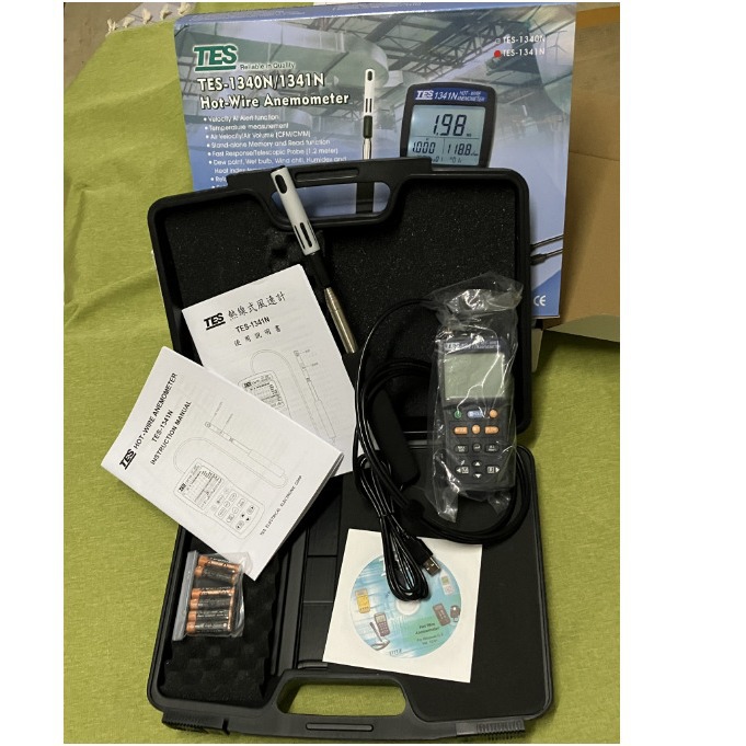 TES-1341N热线式风速计台湾泰仕牌风速表TES1341热敏风速测试仪