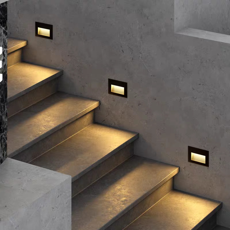 Cross-Border Exclusive Supply of Footlights, Outdoor Waterproof Led Lights for Hotels, Courtyards, Corridors, Stairs, and Step Lights