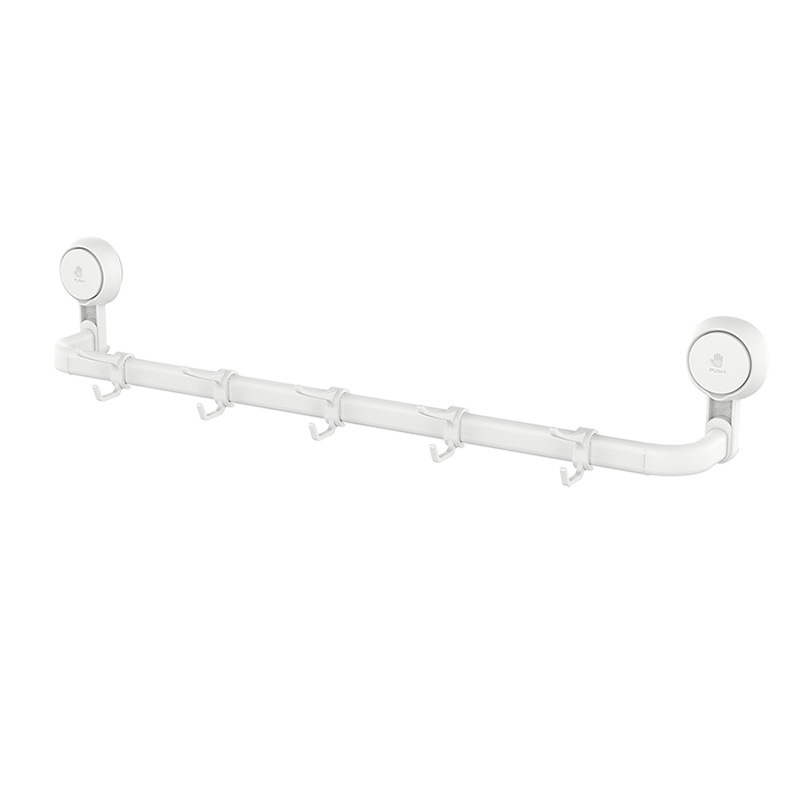 TaiLi sin perforación ventosa toalla estante de toallas de baño inodoro de barra única estante de toallas de baño estante de almacenamiento integral gancho