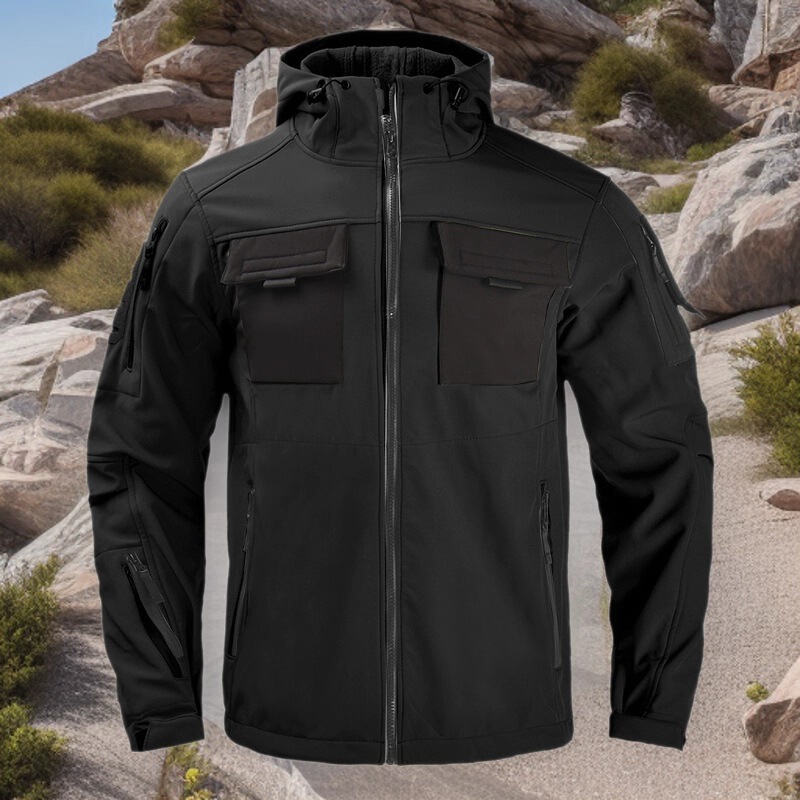 Military Eagle Windbreaker Soft Shell Jacket Casual Windbreaker Outdoor Sports Camouflage Jacket Breathable Warm Tactical Waterproof