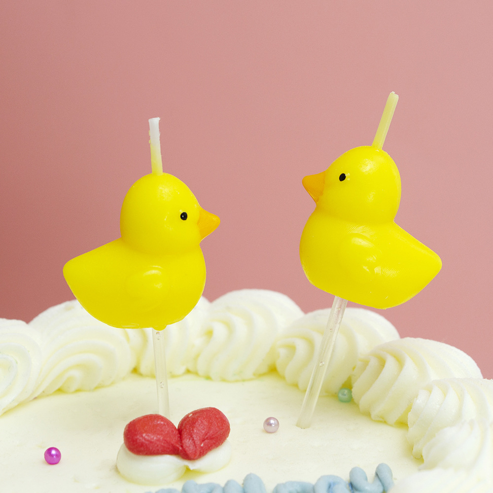 Vela de cumpleaños con pato de animal, decoración personalizada para pasteles