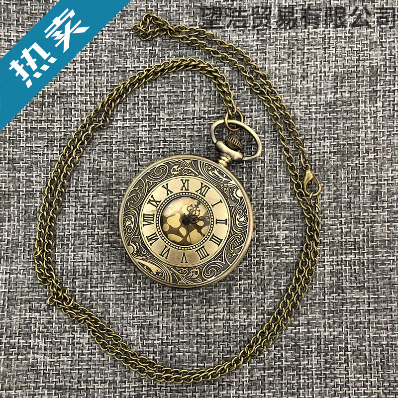 考试男款怀表机械仿古儿童学生美式小女孩吊坠手表复古风