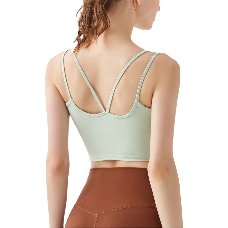 Ropa interior deportiva de las mujeres corriendo a prueba golpes fitness chaleco hombro Delgado Pilates entrenamiento integrado sujetador Sling verano
