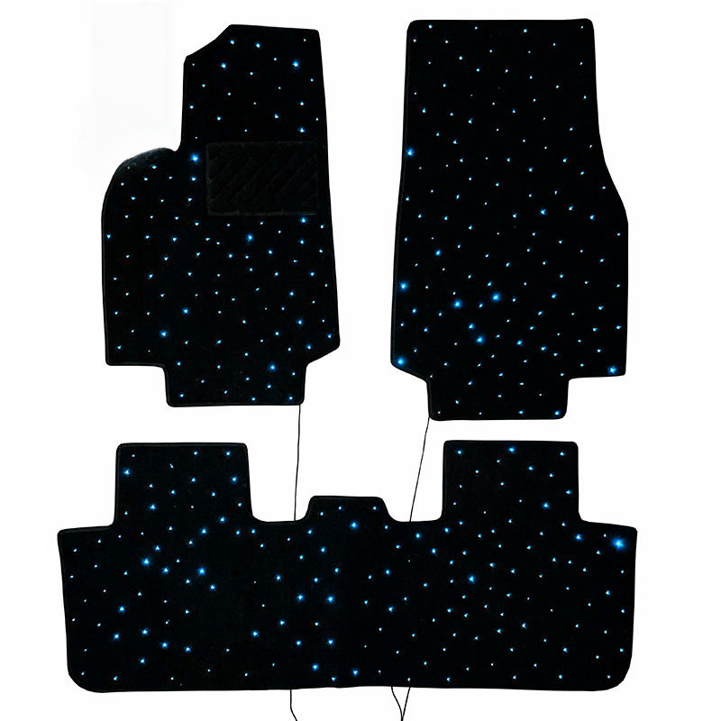 New Tesla Model Y Floor Mats, Model 3-Specific Car Mats with Fiber Optic Starlight Effect