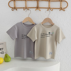 韓版夏季兒童短袖男童女童T恤卡通印花上衣半袖中小童童裝批發