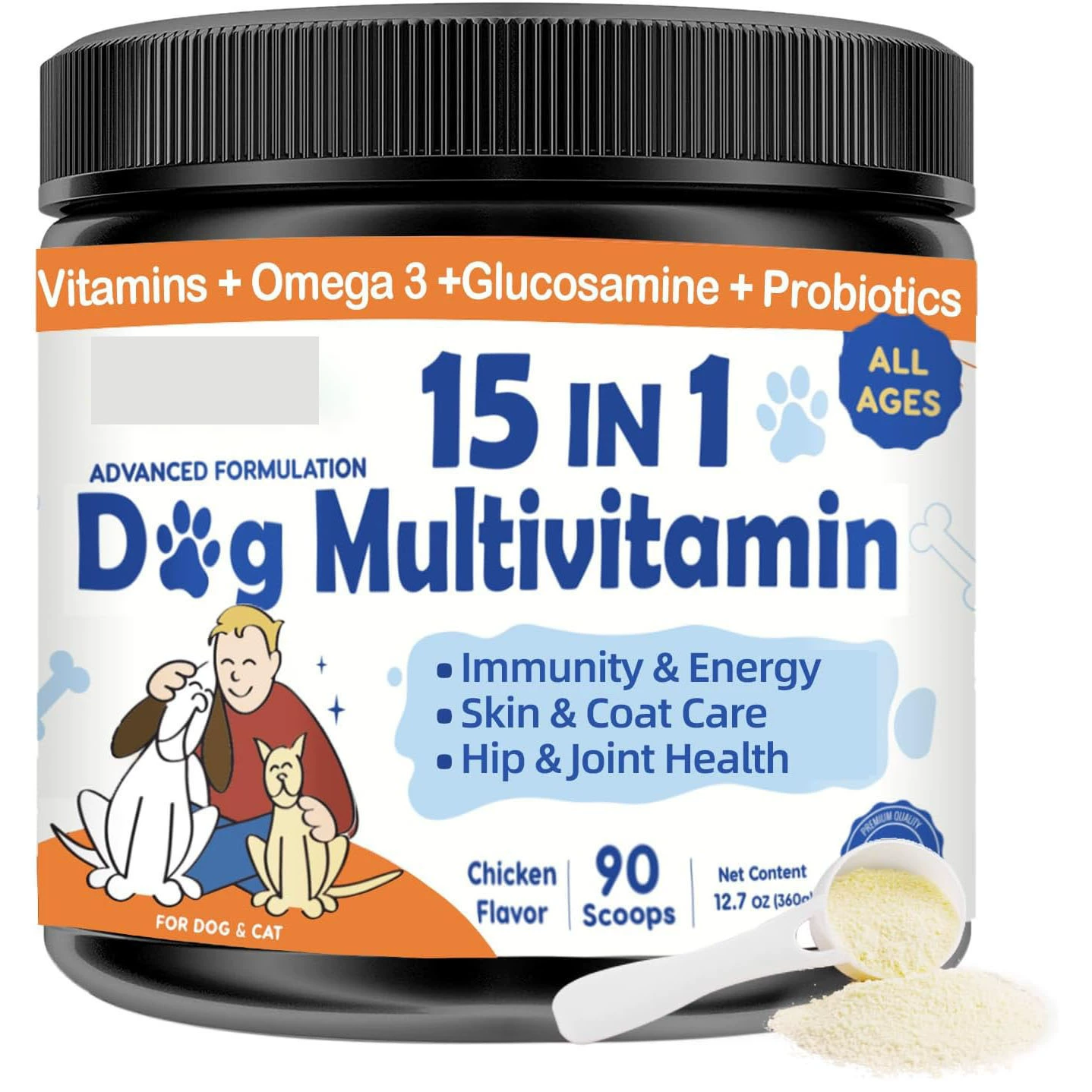 Популярный витаминный порошок для собак Amazon OEM для здоровья питомца