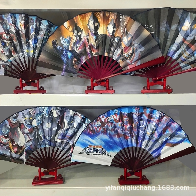 Abanico de tela de seda King Glory de 8 pulgadas Embalaje independiente Nezha El futuro es como un slam dunk Sanrio Anime Cartoon