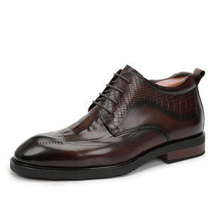 Popular in stock high-end genuine leather business formal wear brogue carved ankle boots British wedding men's best man Martin boots