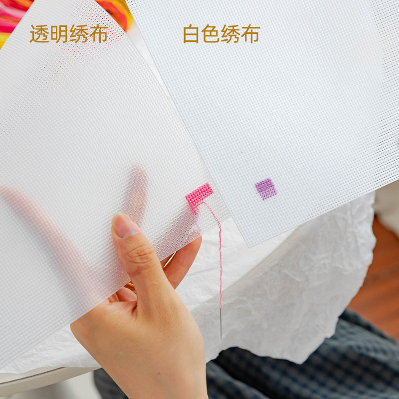 手工diy14CT十字绣塑料板刺绣像素洞洞板绣布网格布卡包冰箱贴|undefined