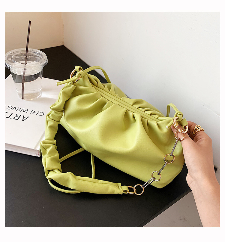 Western Style Pleated Chain Cloud Bag Female Summer 2021 New Fashion Simple Shoulder Underarm Bag Crossbody Dumpling Bag display picture 41