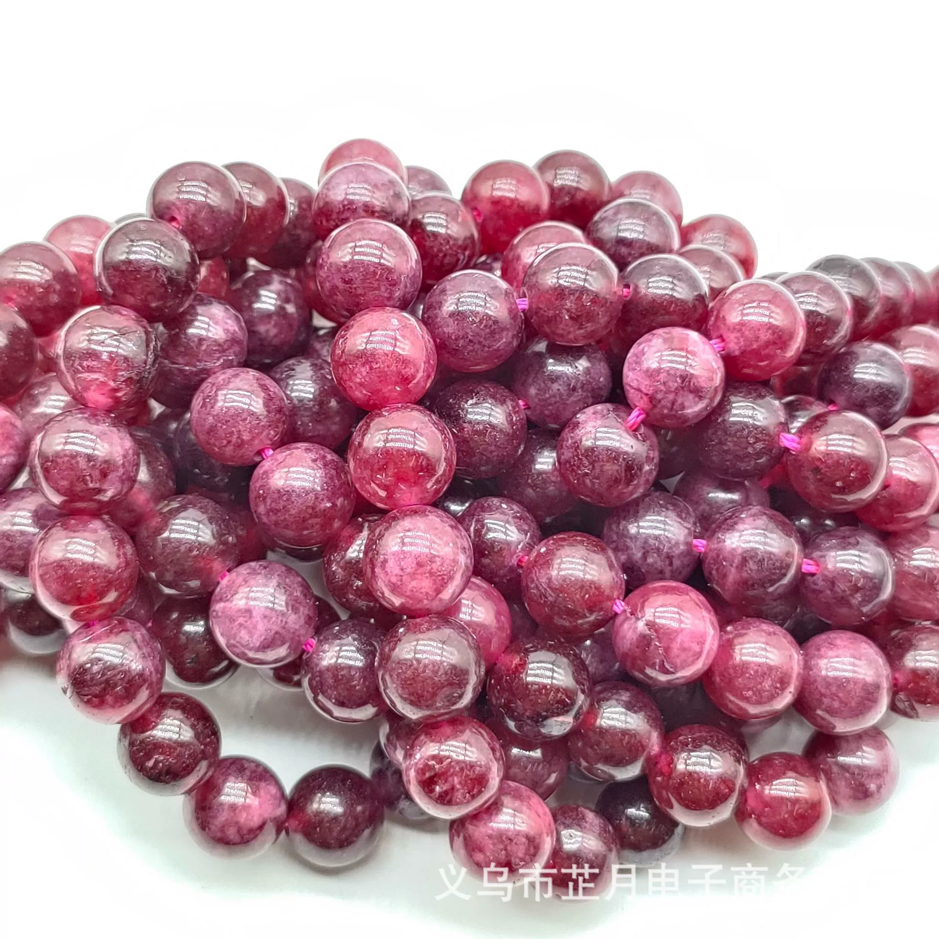 Round Amethyst Beads, Natural White Jade Optimized, 4/6/8/10 mm Strands