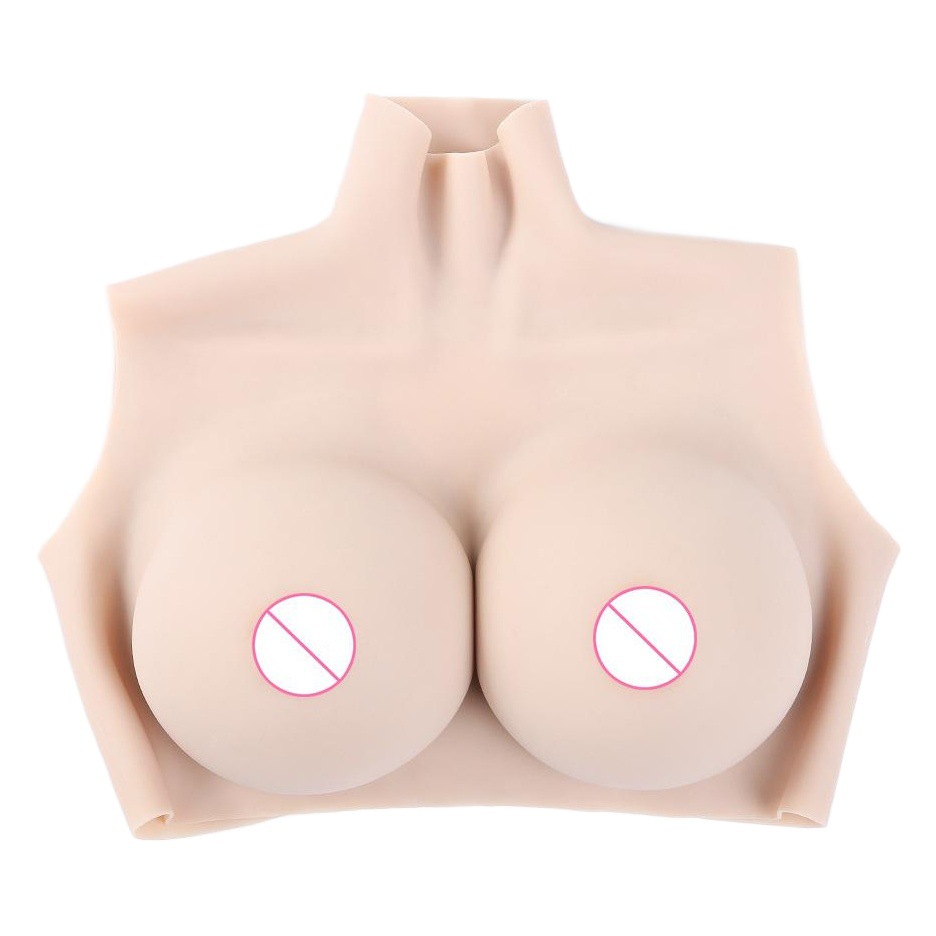 Nuevo corto de cuello alto de la mitad del cuerpo sólido de mama falso CD travestis falso de mama falso de silicona líquido de mama falso de mama