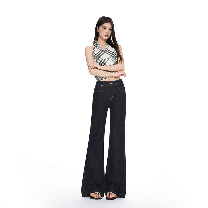 26 women's raw denim jeans, non-fading, popular style, four-way stretch, non-restrictive, cotton feel, Seline Slimming Flare Pants