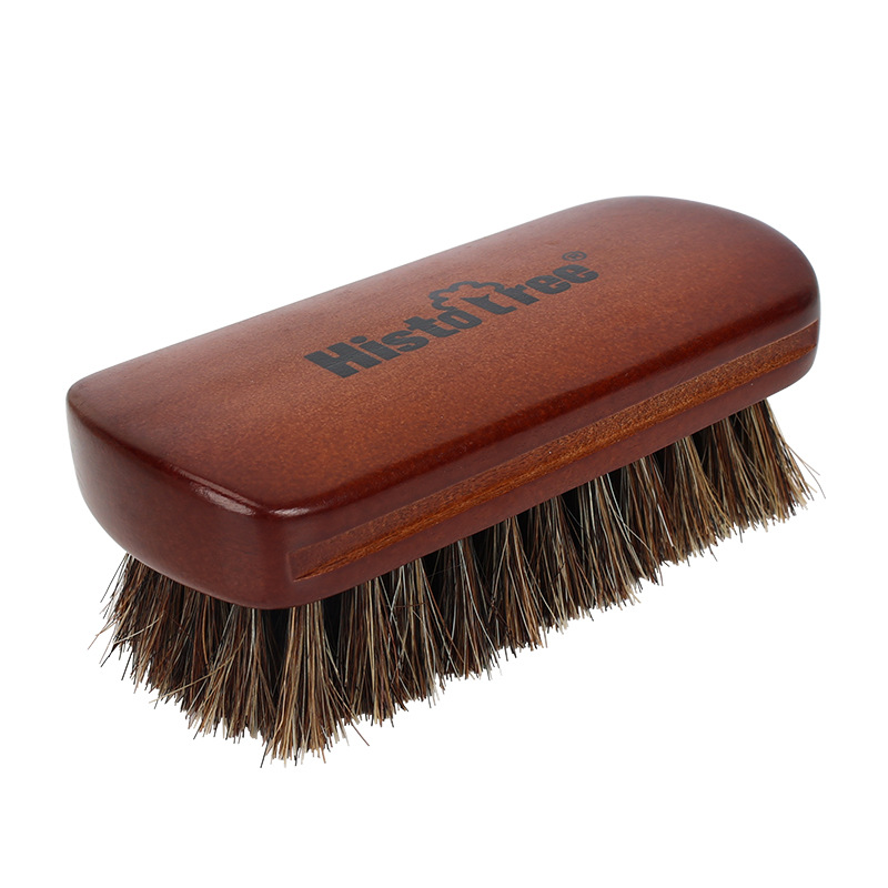 Cepillo de pelo de caballo Yingte, pulido de aceite, eliminación de polvo, cepillo de zapatos de cuero de piel suave, cepillo de limpieza de melena de madera maciza para el hogar, cepillo de zapatos