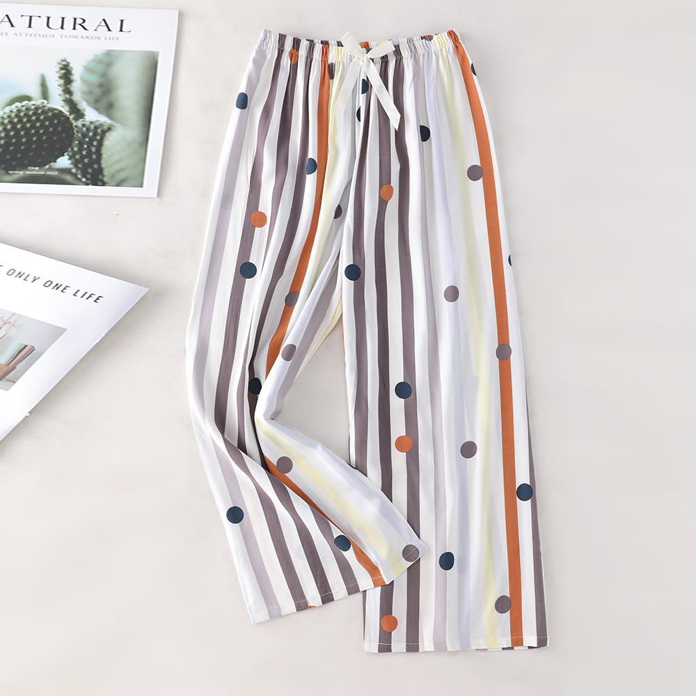 Pantalones de pijama de algodón de verano sueltos para mujeres embarazadas pantalones de piernas anchas colgantes sensación de nueve pantalones para el hogar se pueden usar fuera