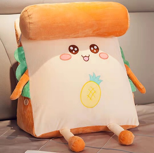 Creative bread cushion plush toy dormitory headboard backrest toast waist support washable sofa office cushion