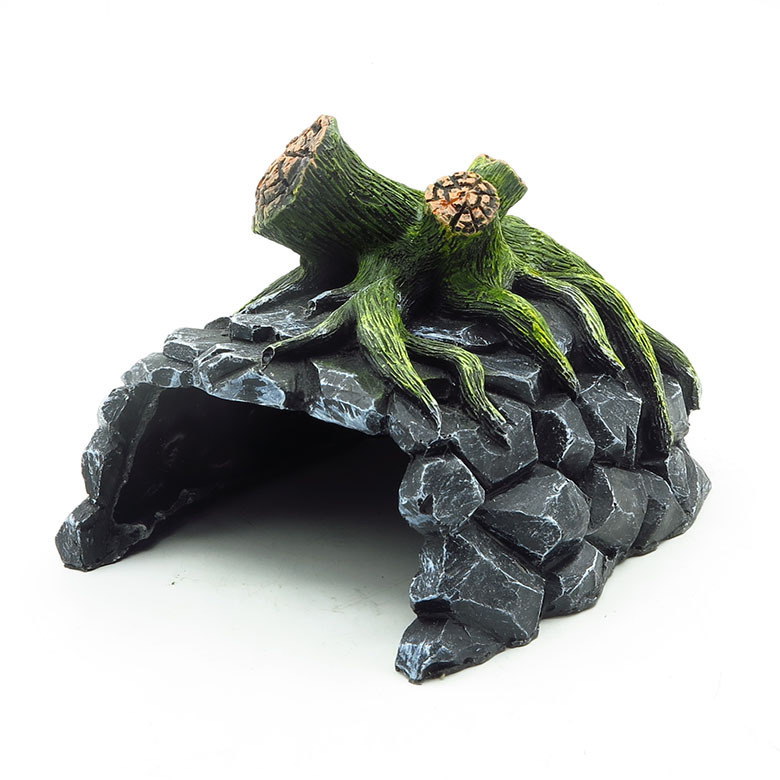 Pecera acuario decoración paisajismo decoración puente rocalla trepadora árbol cueva puente descanso trepador casa refugio tortuga terraza