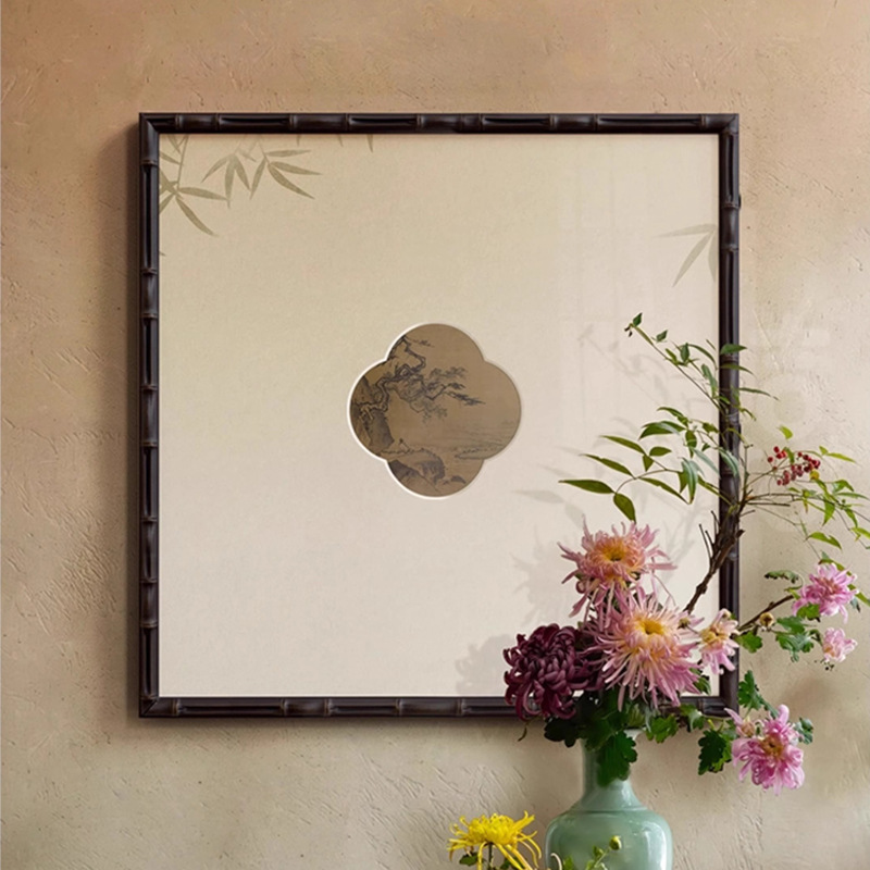 Song Dynasty Aesthetics New Chinese Restaurant Decorative Painting B&B Study Tea Room Background Wall Hanging Painting Cardboard with Pattern