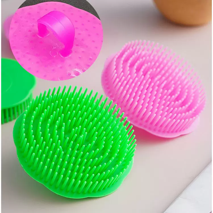 梅花形洗头刷 软胶洗头刷沐浴发刷头部按摩刷 塑料洗发清洁刷