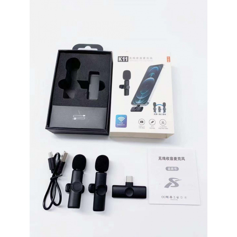 クロスボーダーワイヤレスラベリアマイク k8 k9 1 対 2 携帯電話マイク屋外ビデオライブ録音ワイヤレスマイク|undefined