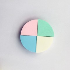 天然乳胶圆形粉扑四块六块八块扇形扑多款多色影楼化妆师专用批发