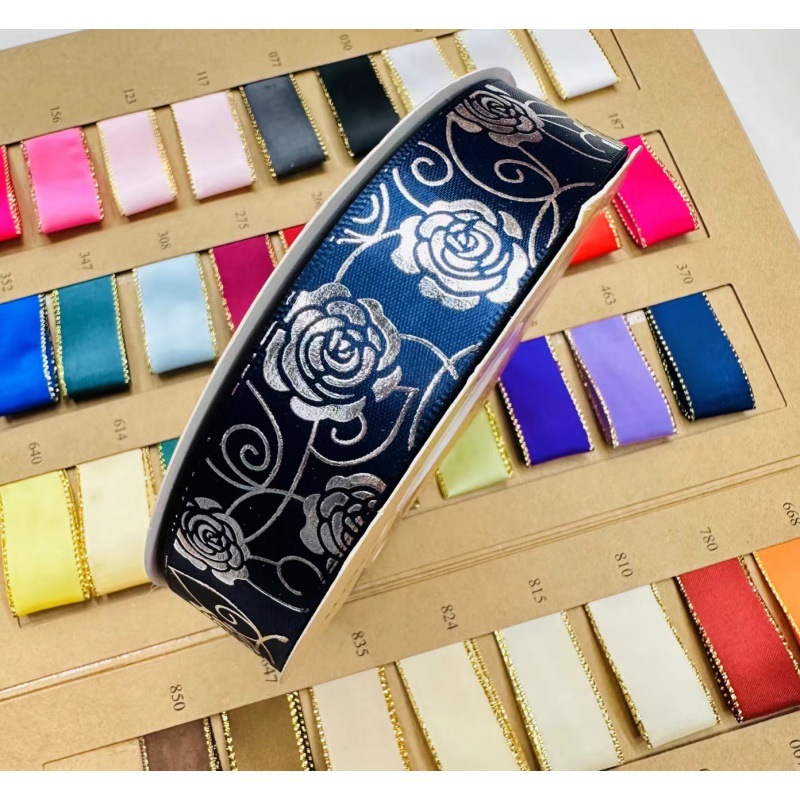 2,5 cm de ancho rosa plateada Lolita hecha a mano DIY cinta caja de regalo de paquete de joyería cinta de soporte