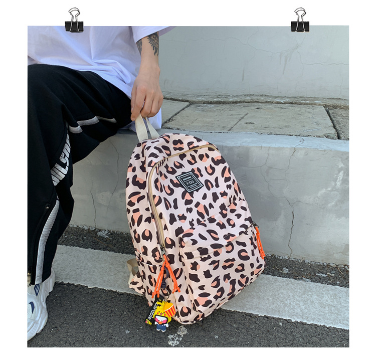 Korean leopard print backpack allmatch light travel small backpackpicture51